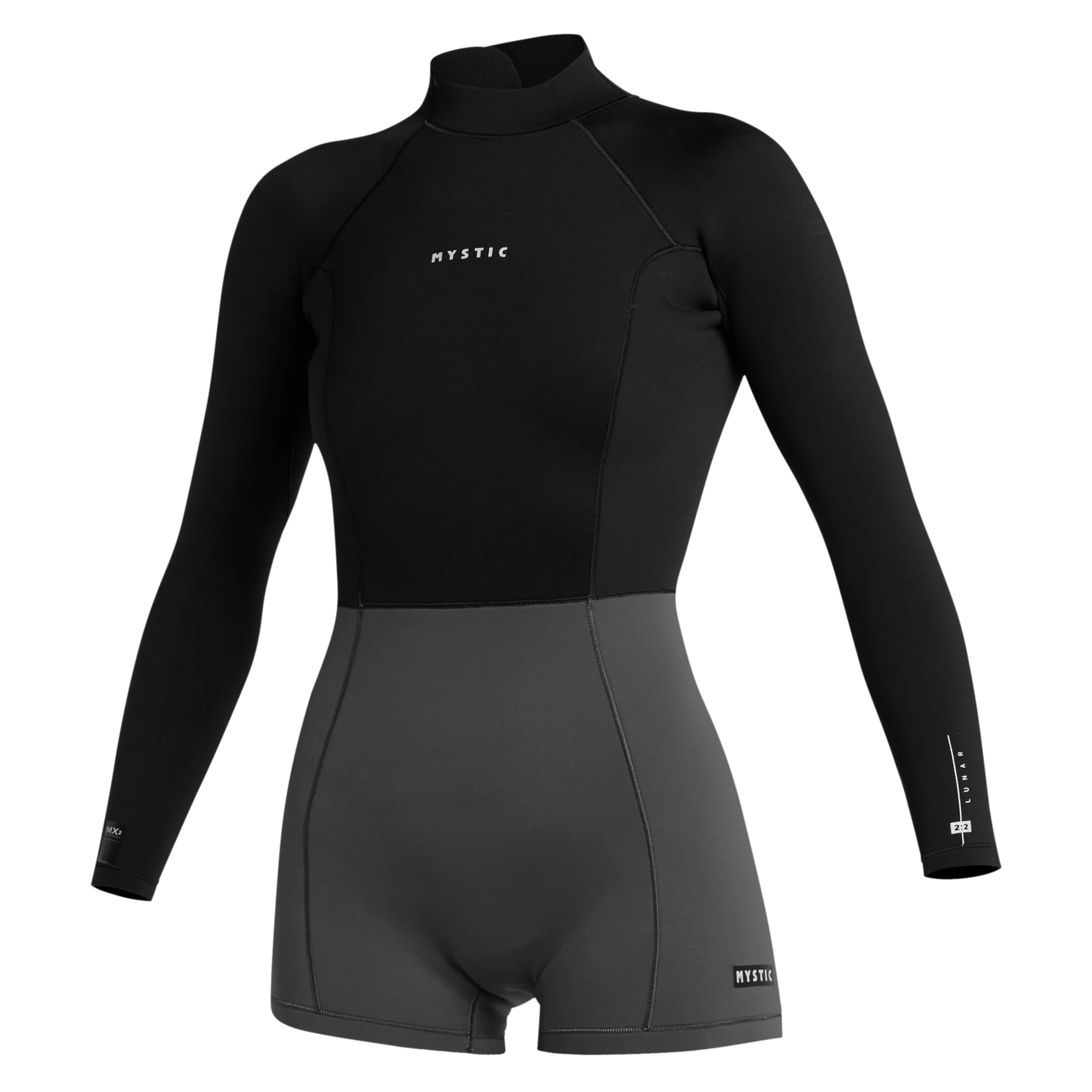 Lunar Longarm Shorty 2/2mm Back Zip Women - Black - 2026